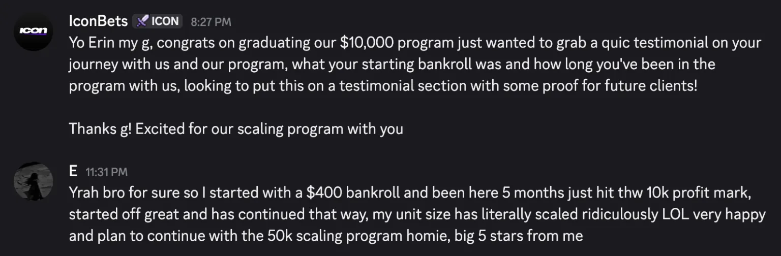 Client E's Discord review