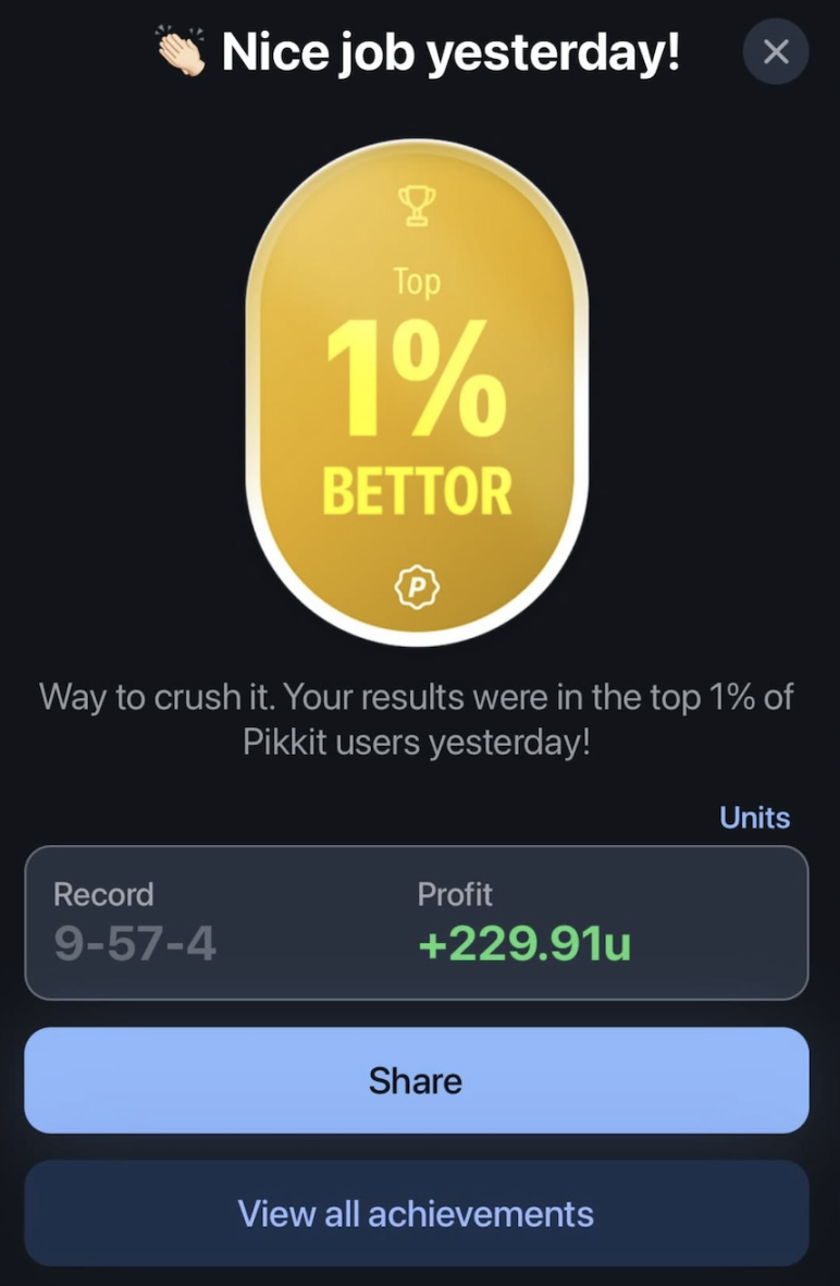 Pikkit daily achievement · member Pikkit screenshot